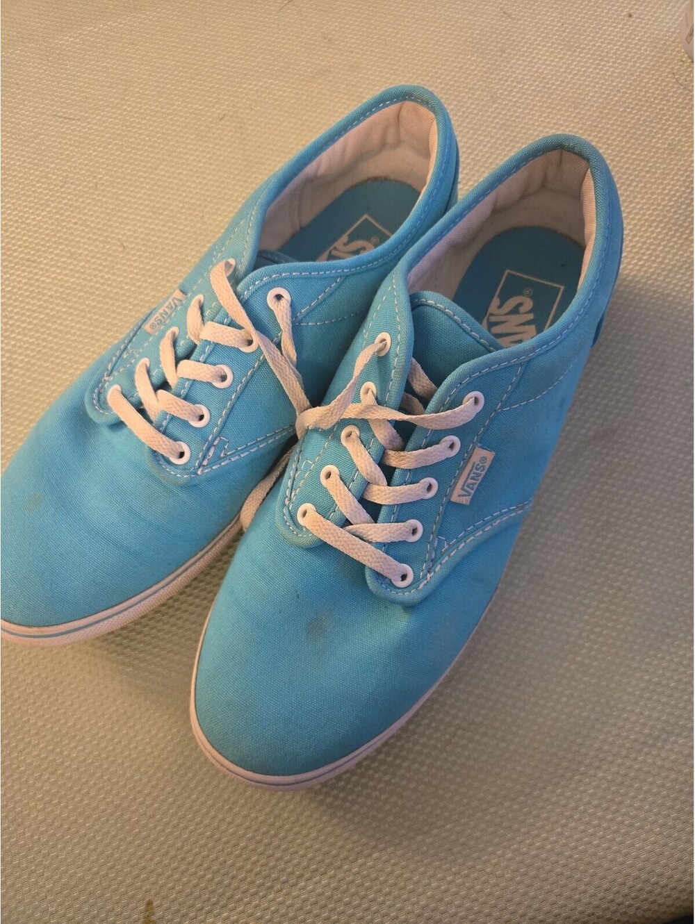 Vans Authentic Lo Pro Cyan Blue Canvas Sneakers Women's 7.5